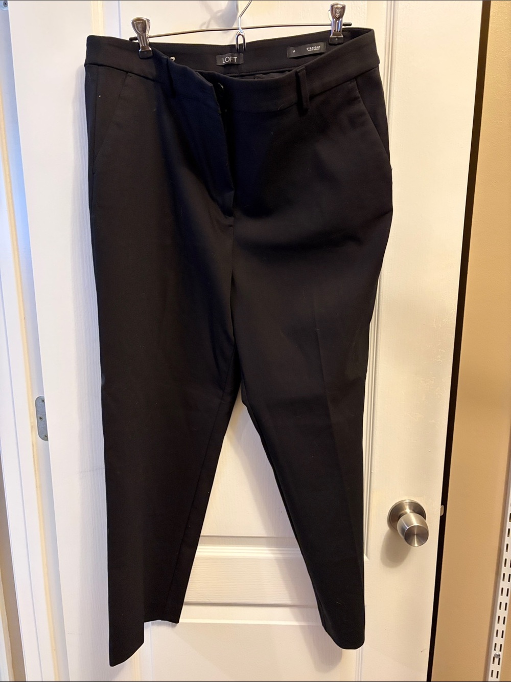 LOFT Black Women's Tapered Dress Trousers